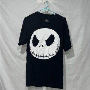Black T-Shirt with nightmare, Jack Skellington White Skull Design Unisex